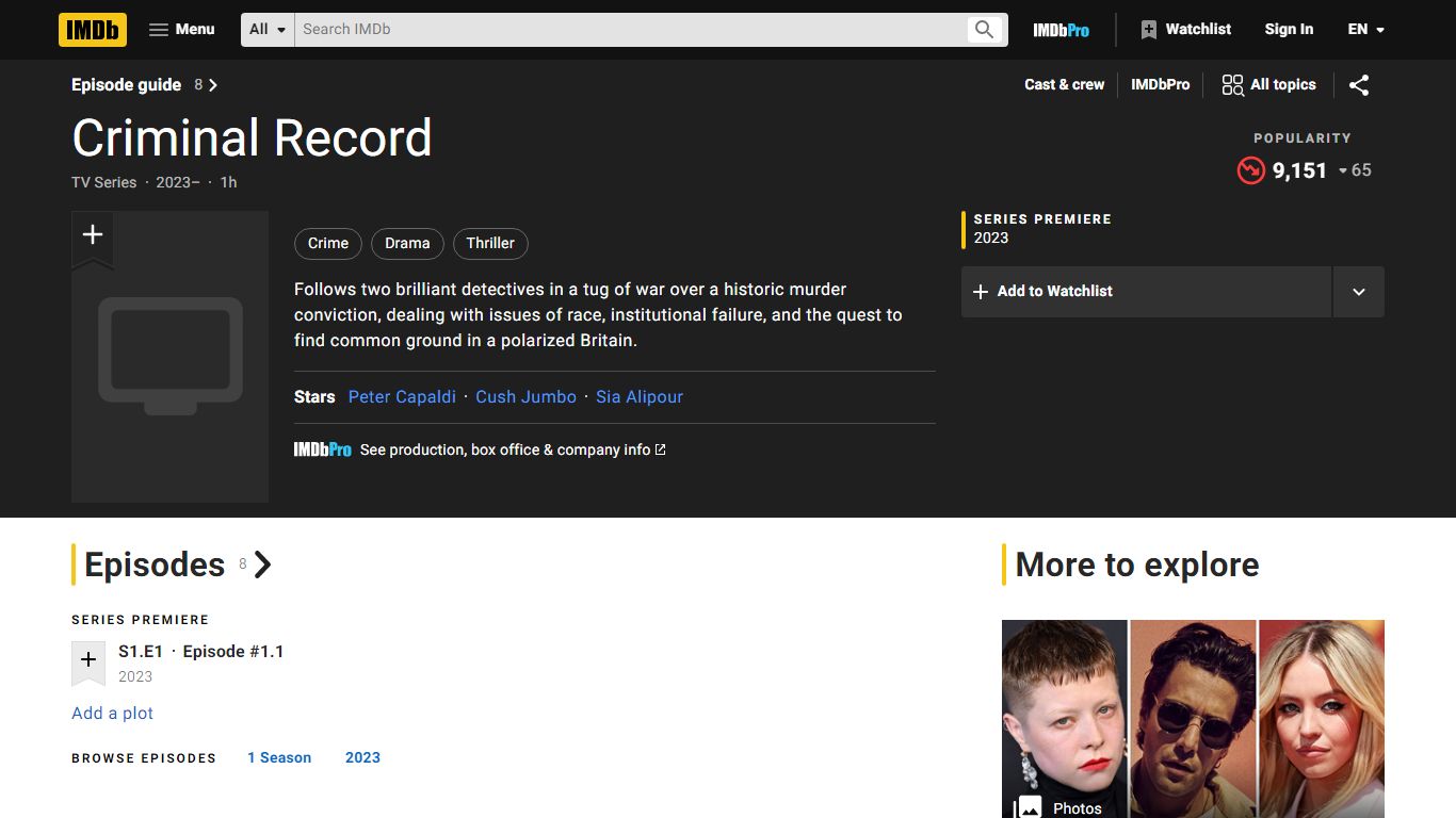 Criminal Record (TV Series 2023– ) - IMDb